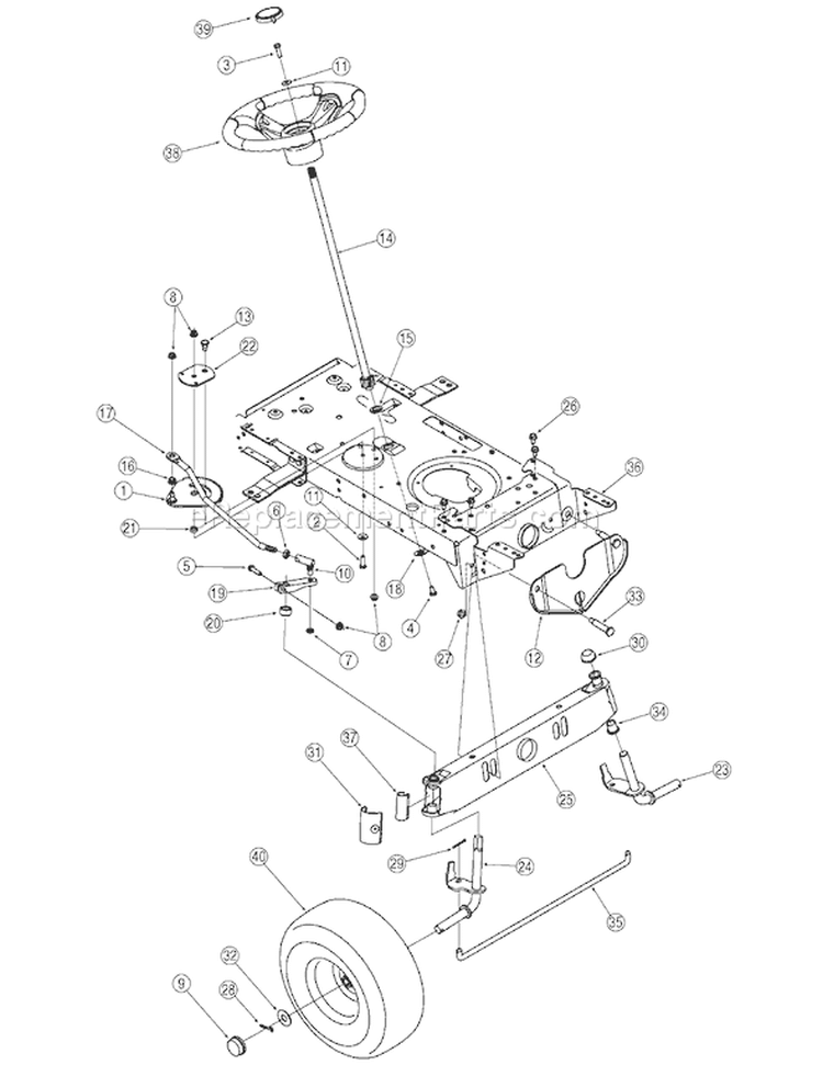 Page H Diagram and Parts List for 13AN771G755 2006 Yard Man Lawn Tractor